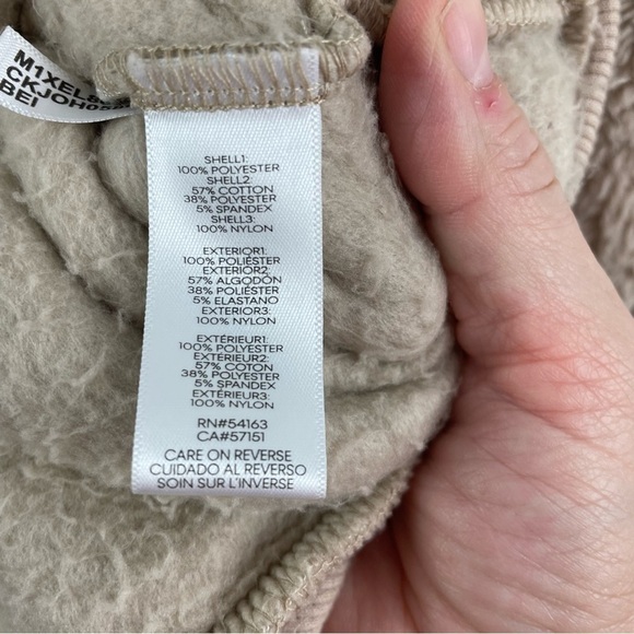 Calvin Klein Tan Zip Front Faux Fur Sherpa Teddy Jacket Gold Details Size M - Picture 13 of 15